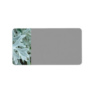SILBERNES BLATT ADRESSAUFKLEBER