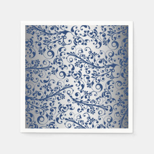 Silbernes blaues abstraktes serviette