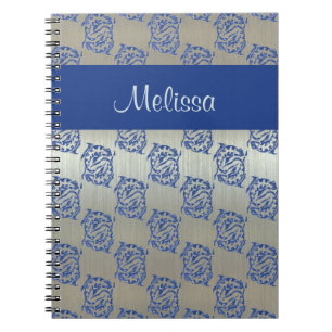 Silbernes blaues Fisch-Fisch-Muster Notizblock