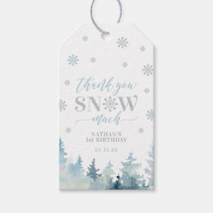 Silbernes & Blaues Winter Wonderland Dankeschön-Ge Geschenkanhänger