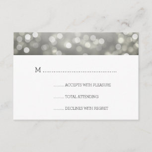 Silbernes Bokeh beleuchtet elegantes Hochzeit UAWG RSVP Karte