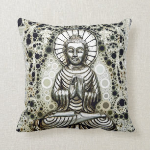 Silbernes Buddha-Wurfs-Kissen Kissen