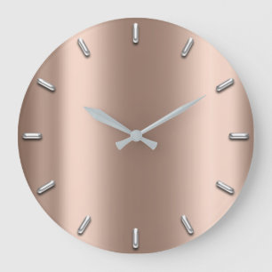 Silbernes der dünne Grau-Minimalismus erröten Große Wanduhr