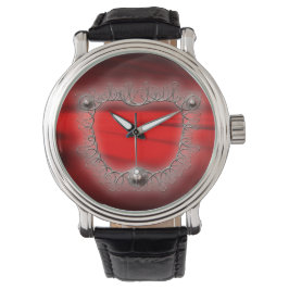 Silbernes Drahtgitter-Mandelbrot-Fraktal Armbanduhr