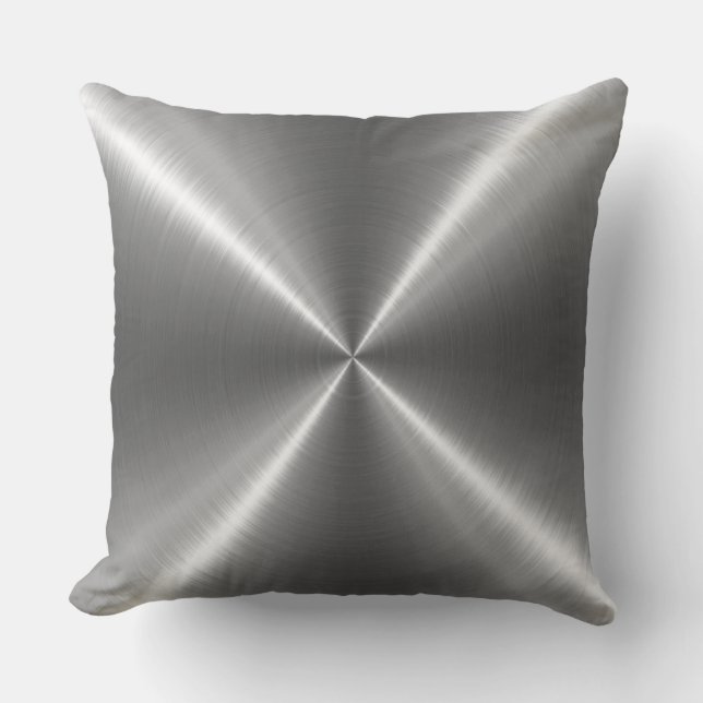 Silbernes Edelstahl-Metall Kissen (Vorderseite)