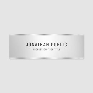 Silbernes Elegantes Modernes Template Professionel Namensschild