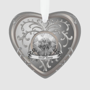 Silbernes falsches Juwel Herz Fee Ornament