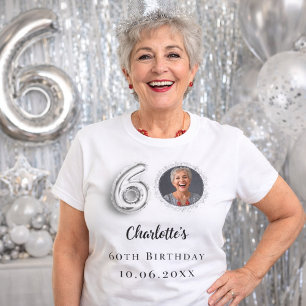 Silbernes Foto zum 60. Geburtstag T-Shirt