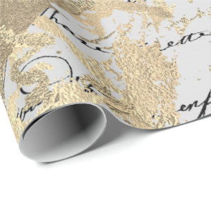Silbernes Foxier Goldskript-glänzendes Geschenkpapier