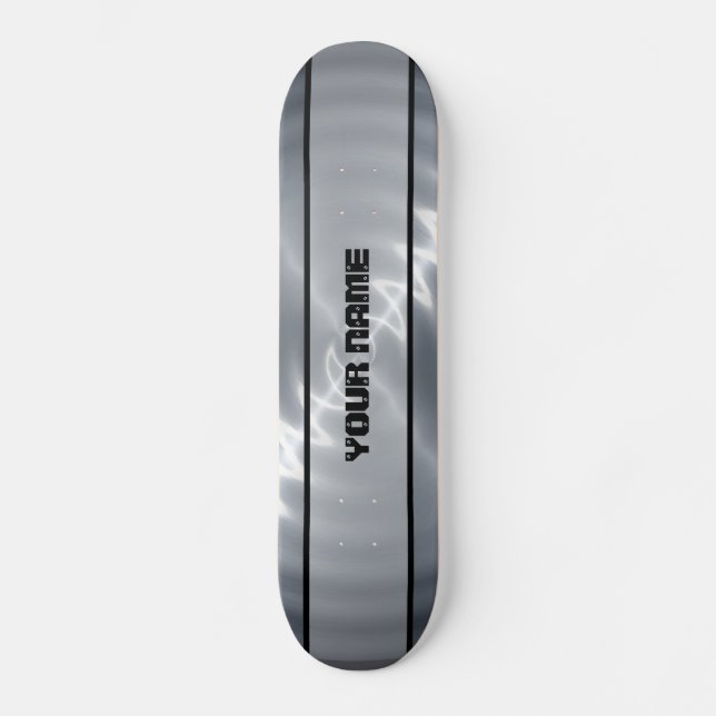 Silbernes glänzendes Edelstahl-Metall 4 Skateboard (Vorderseite)