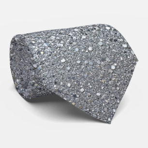 Silbernes Glitter-Imitat + Seide Luxus-Herrenaus Krawatte