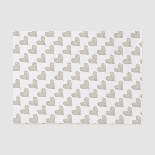 Silbernes Glitzer-Herz Seidenpapier (Vorderseite)