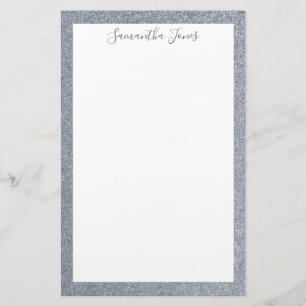 Silbernes Glitzer-Hochzeits-Party   personalisiert Briefpapier