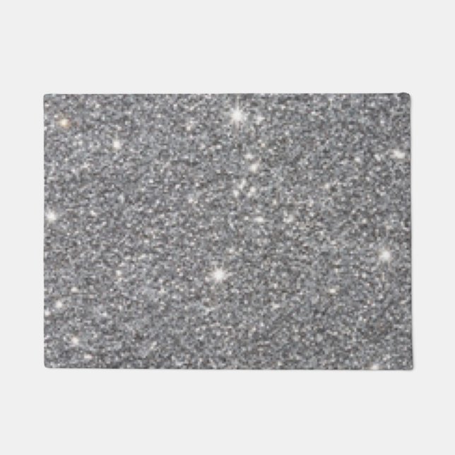 Silbernes Glitzer-Muster Desgin Fußmatte (Vorderseite)
