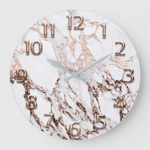 Silbernes Grau-arabische Zahl-weißer kupferner Große Wanduhr