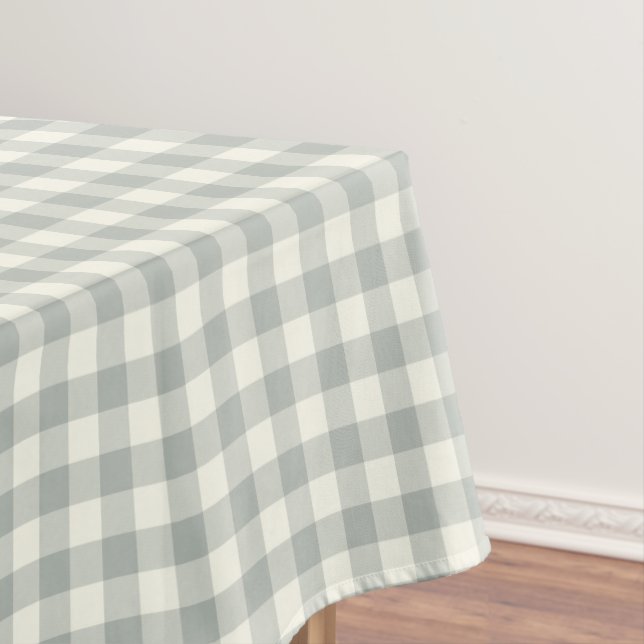Silbernes Grau-Gingham-Baumwolltischdecke Tischdecke (Beispiel)