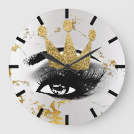 Silbernes Grau-Goldmarmor Jacke Prinzessin-Of Große Wanduhr