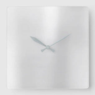 Silbernes Grau minimaler Monochrom metallischer Quadratische Wanduhr