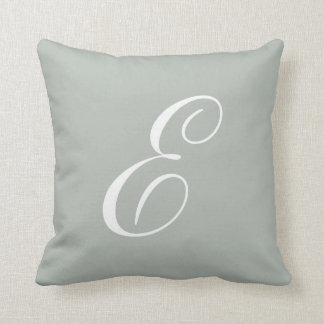 Silbernes Grau-Monogramm-Kissen des Buchstabe-E Kissen