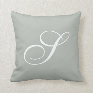 Silbernes Grau-Monogramm-Kissen des Buchstabe-S Kissen