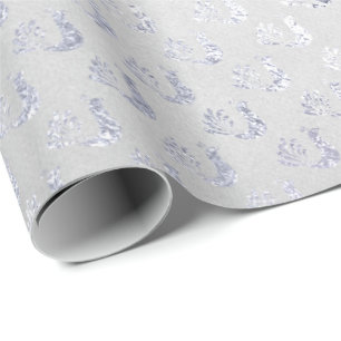 Silbernes Grau-Pfau-metallisches glänzendes Geschenkpapier