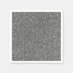 Silbernes Grau Stripes Dekor Serviette