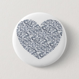 Silbernes Herz Button