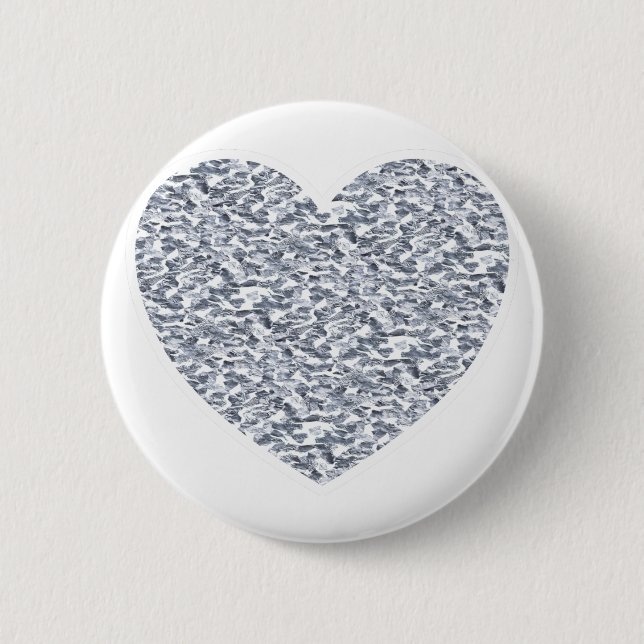Silbernes Herz Button (Vorderseite)