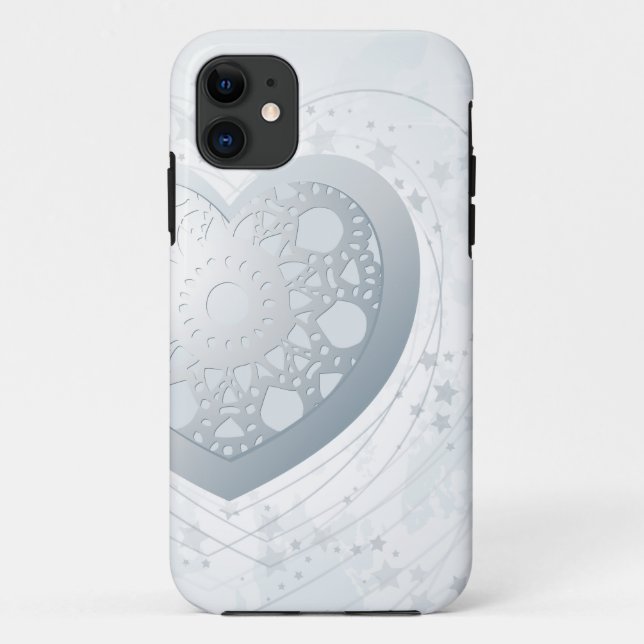 Silbernes Herz, iPhone 5 Hülle (Rückseite)