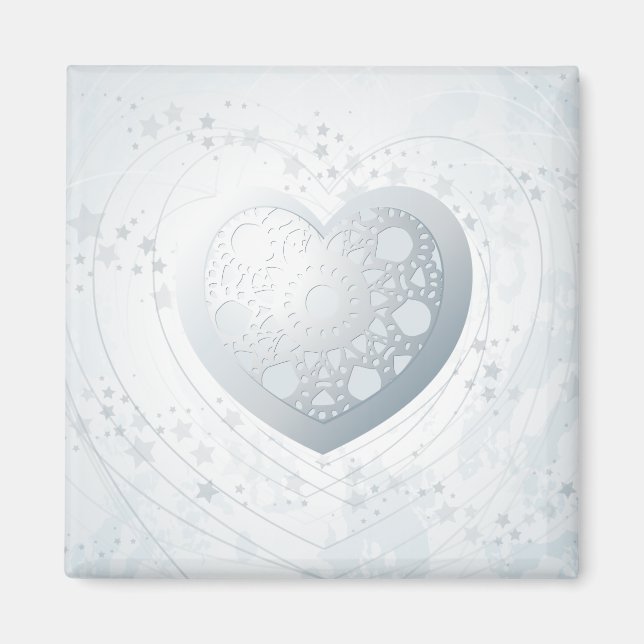 Silbernes Herz, Magnet (Vorne)