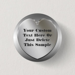 Silbernes Herz-Rahmen-Knopf-Button Button