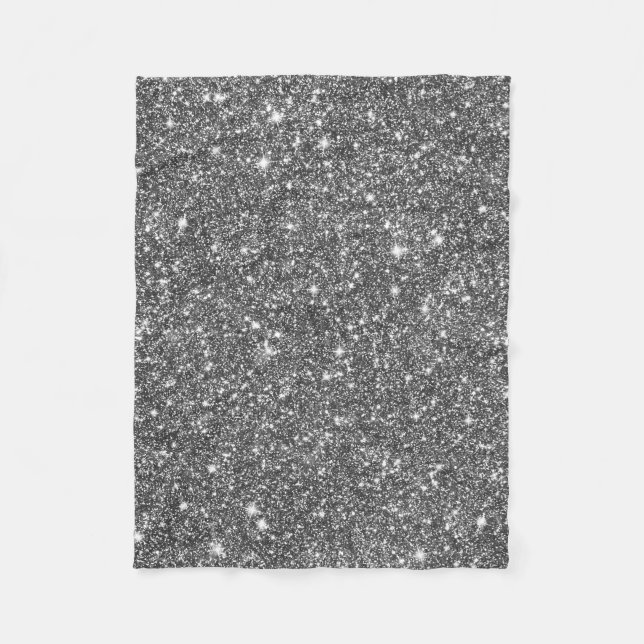 Silbernes Imitat-Glitzer-Muster Girly Fleecedecke (Vorderseite)