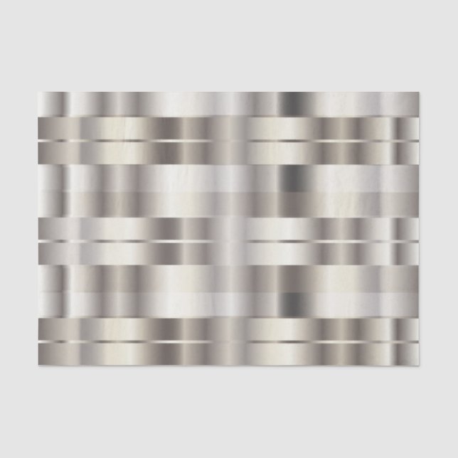 Silbernes Imitat-metallische diagonale Streifen Seidenpapier (Vorderseite)