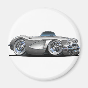 Silbernes Kabriolett Korvette Magnet