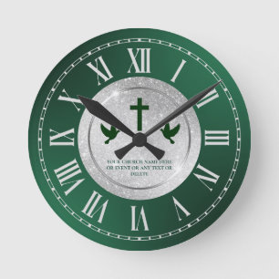 Silbernes Kirchen-Dankbarkeits-Jubiläumsgeschenk Runde Wanduhr