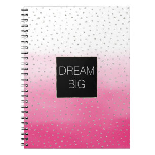 Silbernes Konfetti Pink Ombre Wasserfarbe Notizblock