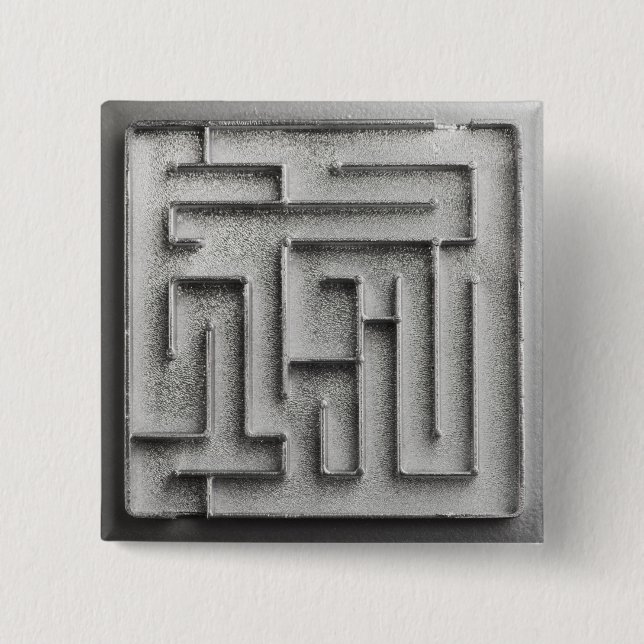 Silbernes Labyrinth Button (Vorderseite)