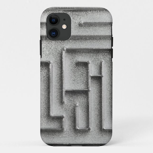 Silbernes Labyrinth Case-Mate iPhone Hülle (Rückseite)