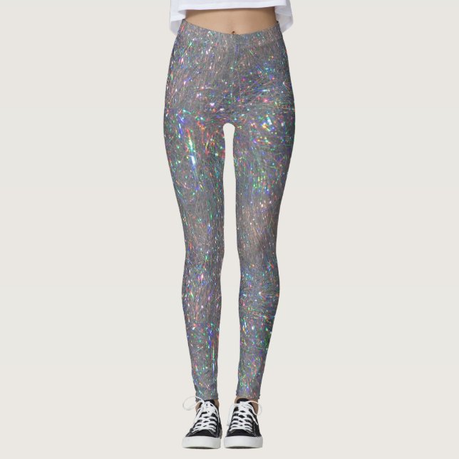 Silbernes Lametta Leggings (Vorderseite)