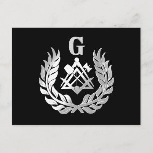 Silbernes Maurersymbol Postkarte