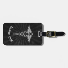 Silbernes medizinisches Symbol-personalisierte Gepäckanhänger