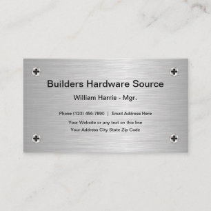 Silbernes Metall-Hardware-Thema Visitenkarte