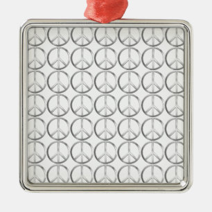 Silbernes Metallfriedenssymbol Ornament Aus Metall