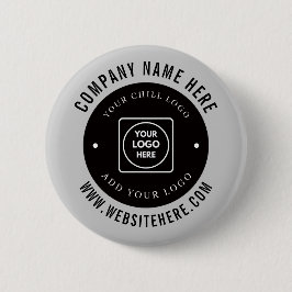 Silbernes Metallic-Logo Corporate Branding Des Button