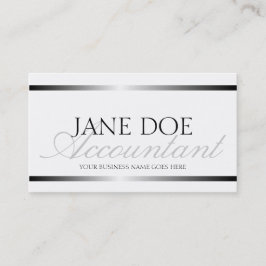 Silbernes metallisches Skript Buchhalter CPAs Visitenkarte