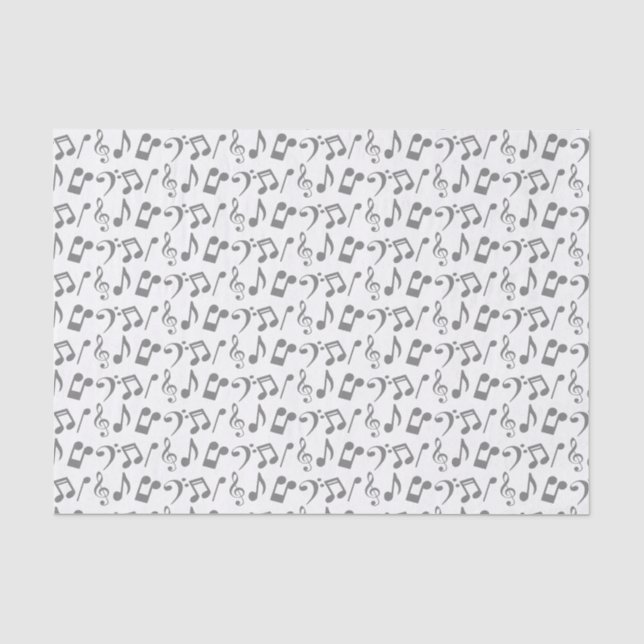 Silbernes Musiknoten-Seidenpapier Seidenpapier (Vorderseite)
