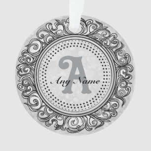 Silbernes Ornament-Monogramm Ornament
