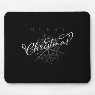 Silbernes Schneeflocken Frohe Weihnachten Mousepad