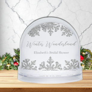 Silbernes Schneeflocken-Winter-Bridal-Shower Schneekugeln
