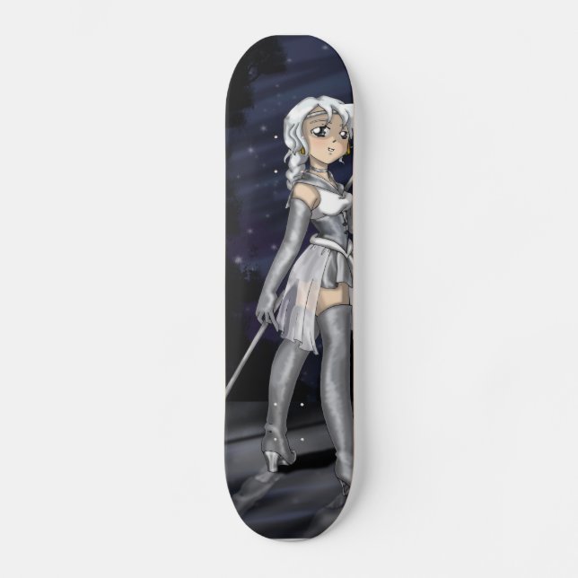 Silbernes Senshi Skateboard (Vorderseite)